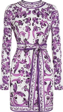 Dolce & Gabbana Abito corto con stampa - Viola