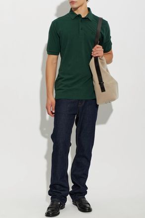 Etro Cotton Polo Shirt With Embroidered Logo, Mens, Green