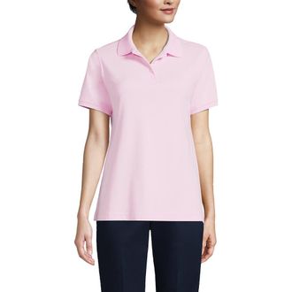 Lands End School Uniform Short Sleeve Interlock Polo Shirt in Ice Pink at Nordstrom, Size X-Large