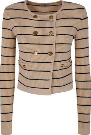 Elisabetta Franchi Stripes Tricot Round Neck Sweater