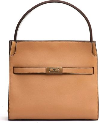 Tory Burch Beige Leren Handtas met Verstelbare Banden - Dames - Handtassen - Beige - ONE Size - Leer - Tassen