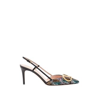Valentino Garavani VLogo Signature Slingback Pumps met Borduurwerk 80mm - Dames - Schoenen - Veelkleurig - Maat: 39 EU Leer