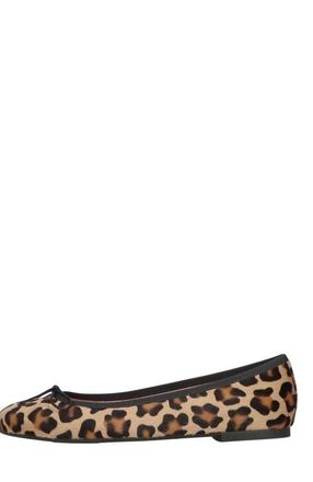 Pretty Ballerinas Round Toe Leopard Ballet Flat in Black at Nordstrom, Size 38.5