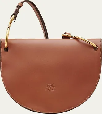 IL BISONTE Consuelo Brushed Leather Flap Shoulder Bag