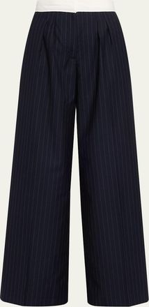 Officine Générale Elia Pinstripe Italian Wool Pants