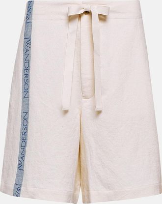 J.W.Anderson High-rise cotton and linen shorts