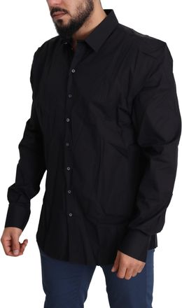 Dolce & Gabbana Black Cotton Stretch Dress SICILIA Mens Shirt