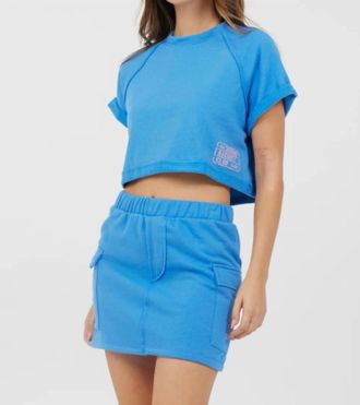 Vintage Havana Fleece Tee In Azure Blue