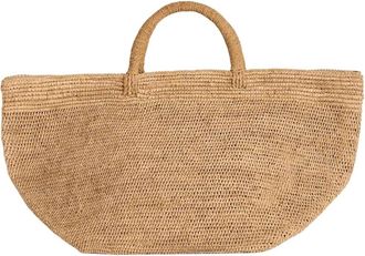 Ibeliv Rieten en Gehaakte Tote Bag - Dames - Handtassen - Beige - ONE Size - Katoen - Tassen
