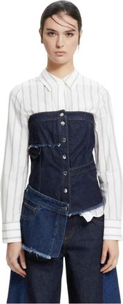 Malloni Corsetto Decostruito - Dames - Longsleeves - Blauw - M - Denim - Tops
