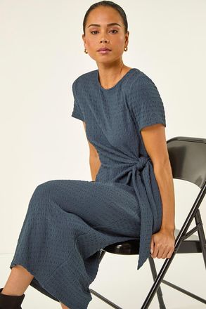 Roman Textured Tie Side Dress