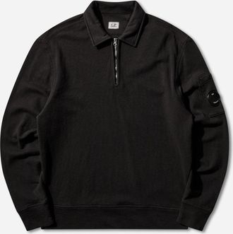 C.P. Company Men s Malfile Fleece Half Zip Sweatshirt Black