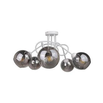 Netlighting Ring Multi Arm Semi Flush Ceiling Light White 70cm 5x E27