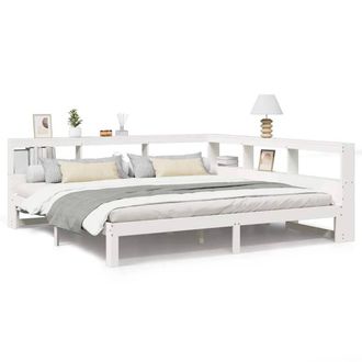 Berkfield Home Bookcase Bed without Mattress White 200x200 cm Solid Wood Pine