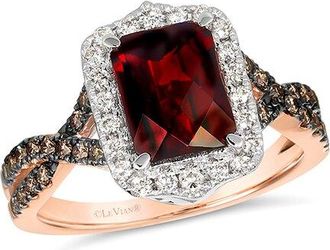 Le Vian 14K 2.88 Ct. Tw. Diamond & Pomegranate Garnet Cocktail Ring