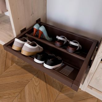 Emuca Emuca - Caj&oacute;n Zapatero Extra&iacute;ble Moka, 564 - 594, Acero, Pintado Moka