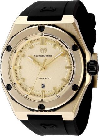 Technomarine Coral Quartz Gold Dial Mens Watch TM-416069