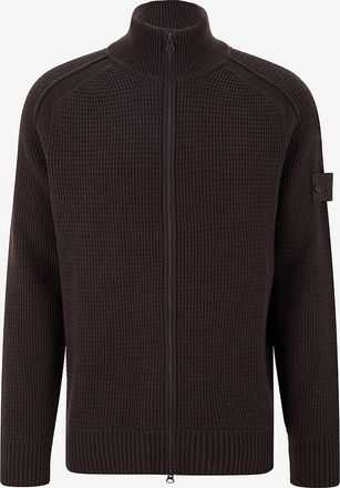 Stone Island Woll-Cardigan mit Zip und Stehkragen 5100083 RWS Geelong_Stone Island Ghost