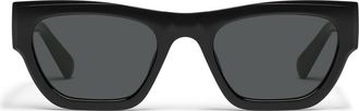 Quay Nice Try 54mm Square Sunglasses in Black/Smoke at Nordstrom