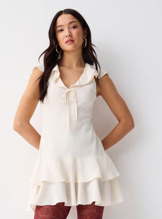 Twik Womens Crepe ruffle dress