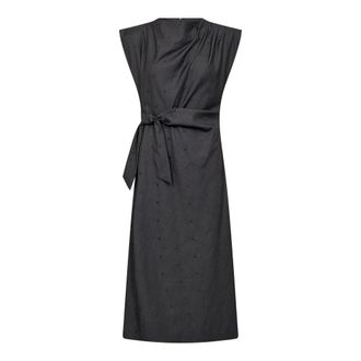 Co'Couture Elegant SagaCC Long Dress with Waist Tie - female - CoCouture - Midi Dresses - Gray - XL - Dresses
