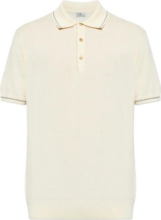 Etro Polo in cotone con ricamo logo - Toni neutri