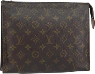 Louis Vuitton Pre-owned Clutches, female, Brown, Size: ONE SIZE Pre-owned Canvas Pouch
