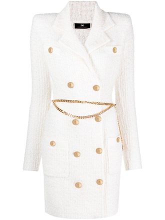 Elisabetta Franchi Mini-jurk met dubbele rij knopen - Wit