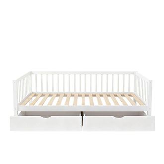 Muemue Cama Evolutiva + 2 Cajones Madera Blanca 90x190cm