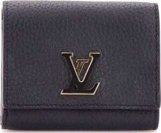 Louis Vuitton Black Taurillon Leather Capucines Wallet Tiny (Authentic Pre- Loved)