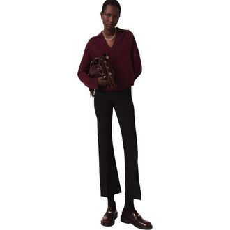 Maje Slit trousers in Black at Nordstrom, Size 38 Eu