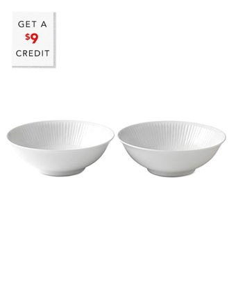 ROYAL COPENHAGEN Set Of 2 Fluted Cereal Bowls With $7 Credit