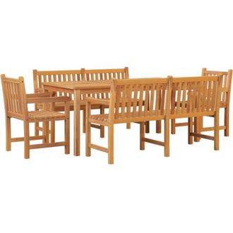 vidaXL Juego De Comedor Para Jard&iacute;n 5 Piezas Madera Maciza De Teca Vidaxl