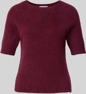 Rich & Royal Strickpullover mit gerippten Abschlüssen in Bordeaux, Größe XS