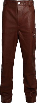 Amiri flared leather cargo pants - men - Calf Leather - 56 - Brown
