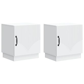 vidaXL Mesita De Noche 2 Pcs Blanco 43 X 34,5 X 47 Cm Vidaxl