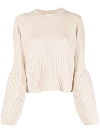 Allude fishermans knit bishop-sleeved jumper - Neutrals