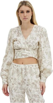 Erika Cavallini Semi Couture Blouses - Dames - Blouses - Beige - M - Linnen - Overhemden