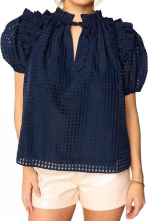BuddyLove Essie Ruffle Sleeve Top In Navy