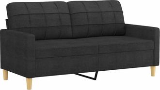 vidaXL Sof&aacute; De 2 Plazas De Tela Negro 140 Cm Vidaxl