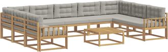 vidaXL Conjunto De Sof&aacute;s De Exterior 10 Uds. Blanco Y Gris Claro Vidaxl