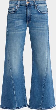 Mother Lil Mid-Rise Sidestepp Wide-Leg Jeans