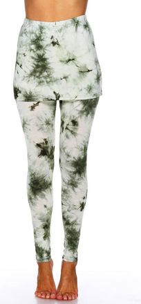 White Mark Tie Dye Skirted Leggings In Olive