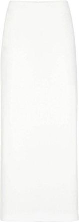 Brunello Cucinelli Off White Straight Cotton Skirt, Brand Size 44 (US Size 10)