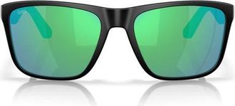 Costa Los Alijos 59mm Sunglasses in Matte Black/green at Nordstrom