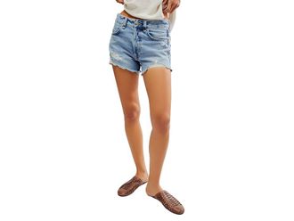 Free People Now Or Never Denim Short Womens Shorts Moon Child : 32 3, Cotton