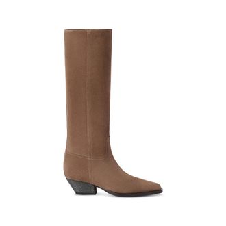 Brunello Cucinelli Suede Boots With Precious Heel