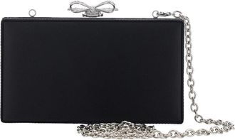Self Portrait Womens Clutch Bag Metallic Mesh Silver Polyester