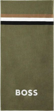 BOSS logo-embroidered beach towel - Green