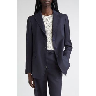 Max Mara Nice Virgin Wool Blazer in Navy at Nordstrom, Size 10